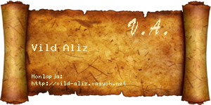 Vild Aliz névjegykártya